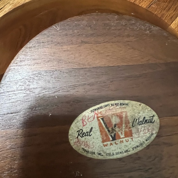 Vintage Mid Century Walnut Wood Salad Bowl MCM 13" - Picture 2 of 7
